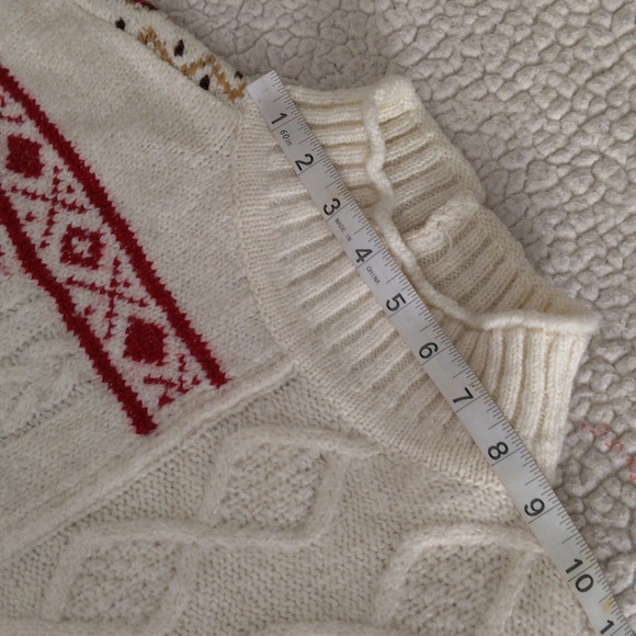 NWT American Eagle XXS Cable Knit Fair Isle Snowflake Mock Neck Sweater - Picture 11 of 17